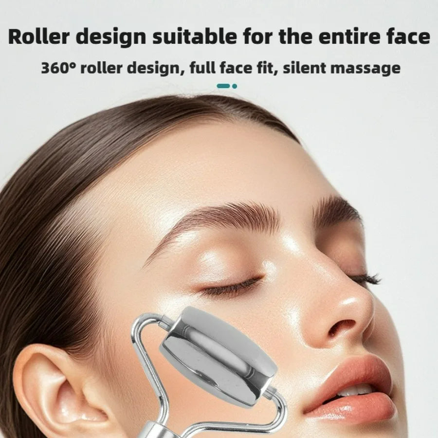 1PC Stainless Steel Facial Massage Roller, Gua Sha Tool for Face & Neck, Lifting & Depuffing, Anti-Aging Skincare Essential