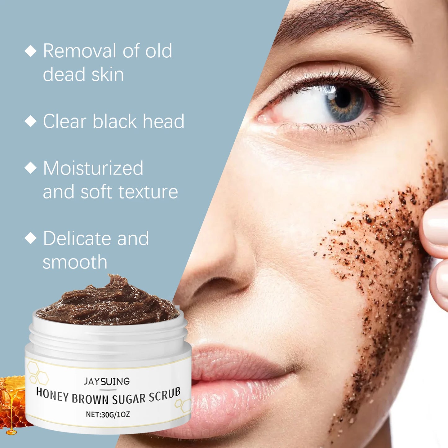 Scrub Viso al Miele e Zucchero di Canna — Pelle Liscia e Pori Invisibili